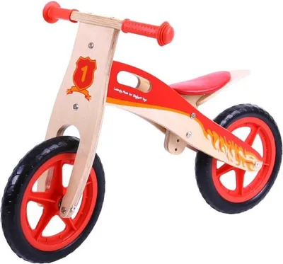 Produktbild von BigJigs Holz Laufrad rot - Balance Bike für Kinder