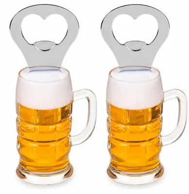 2er-Set Metall-Flaschenöffner mit Kühlschrankmagnet, Bieröffner