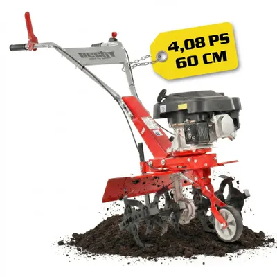 Produktbild von Motorhacke Gartenfräse Benzin HECHT 747 | 60  cm Arbeitsbreite | 25 Arbeitstiefe | 3kW / 4,08PS | 173 cm³ | Führungsrad
