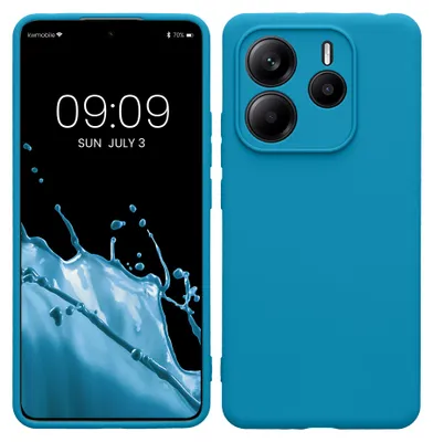 Produktbild von kwmobile Handyhülle für Xiaomi Redmi Note 14 5G (Nicht für 4G) Hülle - weiches Handy Silikon Case - Schutzhülle Cover - Karibikblau