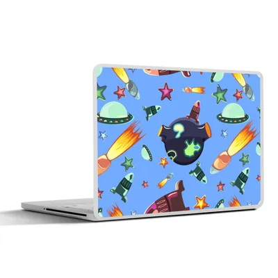 Produktbild von MuchoWow® Laptop Aufkleber Sticker Cover Weltraum - Regenbogen - Ufo - Rakete - Design 40x30 cm - Laptop Dekoration - Selbstklebend