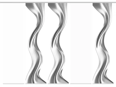 Produktbild von Schiebegardine OAKLEY, Seidenoptik, Digitaldruck, 245x60 cm, Wellenmotiv, mit Zubehör