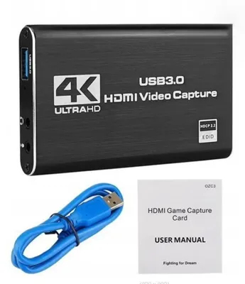 Image de Carte de capture vidéo - HDMI vers USB 3.0 - 4K 60 images par seconde - 1080p 60 Hz - Sortie HDMI pass-through - Entrée audio - Compatible avec PS5, PC et OBS