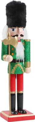 Produktbild von Großer Nussknacker aus Holz, ideal als Weihnachtsbaumschmuck oder zur Dekoration von Hotelzimmern.
