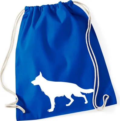 Produktbild von Huuraa Turnbeutel Deutscher Schäferhund Silhouette 12 Liter Bright Royal Baumwolle Rucksack Geschenkidee