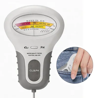 Produktbild von 2-in-1 Chlor und pH Messgerät, digitaler Wasserqualitätstester für Pool und Whirlpool mit Doppelskala
