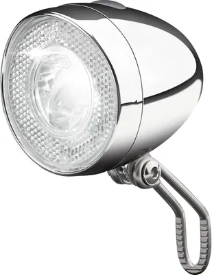 Productafbeelding van Retro led-fietslamp vooraan, 30 lux fietsvoorlicht met 100%/50% lichtopbrengst en 4 x AAA-batterijen (niet inbegrepen), goedgekeurde fietslamp