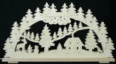 Produktbild von Schwibbogen mit Waldidyll und Beleuchtung BxHxT 70x37x7cm NEU