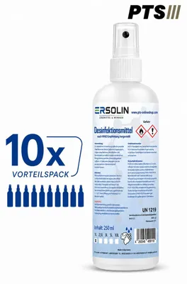 Produktbild von Ersolin Hände-Desinfektionsmittel | nach WHO Empfehlung 10x 250ml