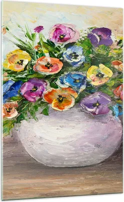 Produktbild von Bilder auf glas - Einteilig - Blumen Blumenstrauß Vase bunt - 70x100cm - Glasbilder - Wandbilder - Bilder - Wanddekoration aus Glas - Glas Bilder - Wandbild auf Glas - GPA70x100-2915