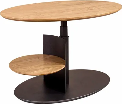Produktbild von Couchtisch höhenverstellbar Corly 95x47x65 Furnier Anthrazit/Wildeiche