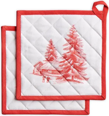 Produktbild von Maison Topflappen 100% Baumwolle 2 Stück Weihnachten dekorative