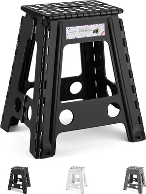 Produktbild von Famanu Klapphocker 46 cm - Schwarz, tragbar und platzsparend