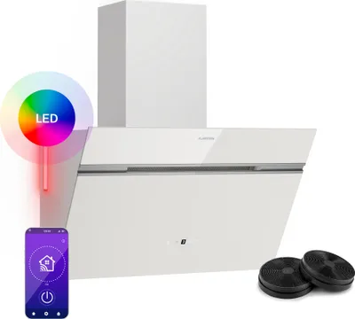 Image de Klarstein Alina Hotte Aspirante - 60 cm Hotte Décorative, 520 m³/h, Boost, Classe A++, LED, 52 dB, Recirculation, Blanche