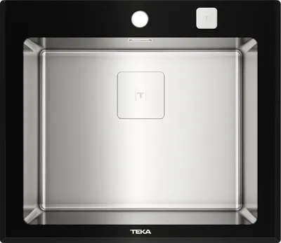 Produktbild von Teka DIAMOND RS15 1B AUTO Glas-Edelstahlspüle Schwarz/Edelstahl Poliert