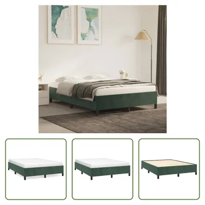 Produktbild von The Living Store Bettgestell Dunkelgrün 140x200 cm Samt