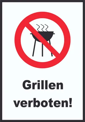 Produktbild von Grillen verboten Schild A5 (148x210mm)