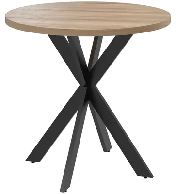 Zdjęcie produktu dla Okrągły stół jadalny, średnica 75 cm | Kolor: brązowy + czarny | Wymiary: 75x75x75 cm