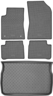 Image de Citroën C3 III, modèle à hayon (depuis 2017) - Ensemble tapis de sol en caoutchouc + tapis de coffre