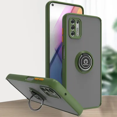 Produktbild von Moto G Stylus 2021 Hülle, Ring Halter Ständer Matte Transluzent TPU Rahmen Stoßfest Schutzhülle für Motorola Moto G Stylus 2021 Grün