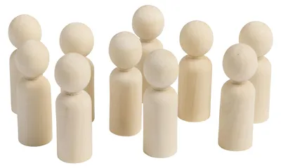 Immagine prodotto di EDUPLAY 370126 Persone e animali in legno, grande Ø 2,8 x 9 cm (confezione da 10)