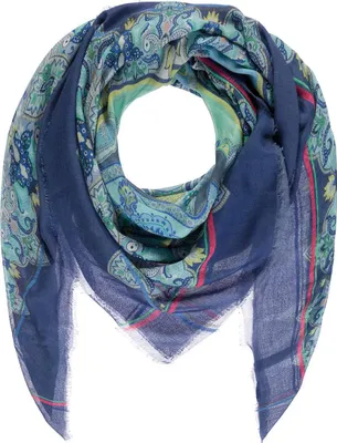 Produktbild von Damenschal blau mit Paisleymuster Passigatti
