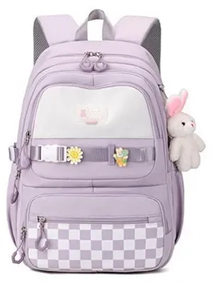 Productafbeelding van Rugtas voor meisjes, tiener, paars, lichtviolet, waterdicht, dagrugzak met laptopvak