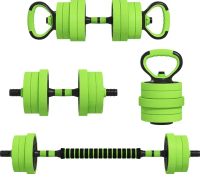 Produktbild von SPORTNOW 4 in 1 Hanteln Set 20 kg verstellbare Kurzhantel & Langhantel Grün