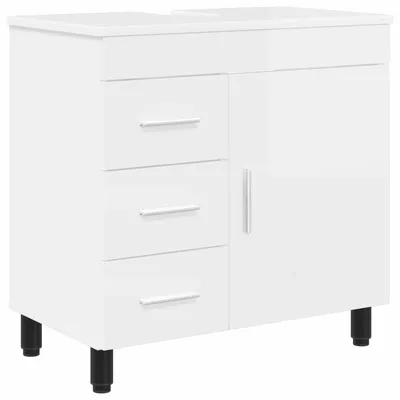 Immagine prodotto di Mobiletto da bagno Bianco Lucido 60 x 35 x 60 cm