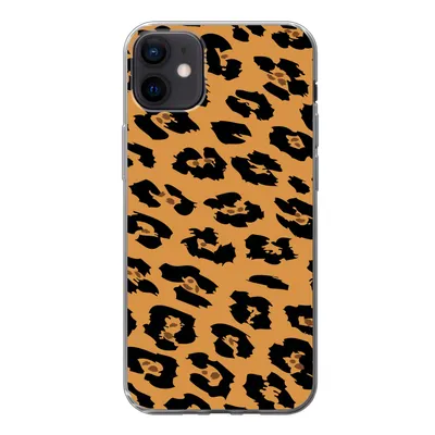 Produktbild von MuchoWow® Handyhülle Schutzhülle Hülle für iPhone 12 mini Pantherdruck - Orange - Schwarz Silikon Softcase Handy Hülle - Bild