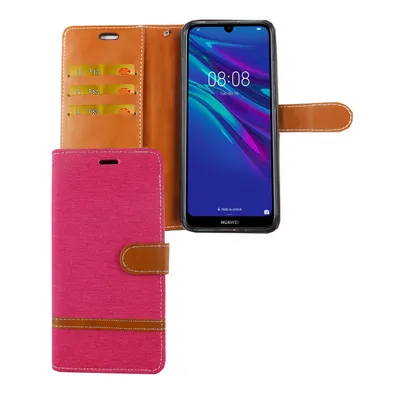 Zdjęcie produktu dla Pokrowiec na telefon Huawei Y6 2019 etui ochronne etui na karty portfel różowy