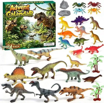 Productafbeelding van Dino Adventskalender 2026 - 24 Dinosaurussen - Speelgoed voor jongens en meisjes - Spannende verrassing elke dag