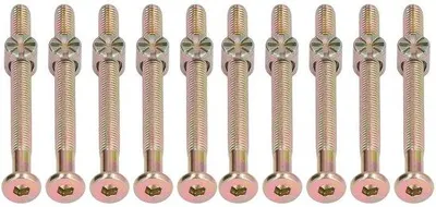 Productafbeelding van Set van 10 roestvrijstalen schroeven voor babybedden - M6 x 40mm - Zelfborende schroeven - Versterkt - Schroeven voor babybedden