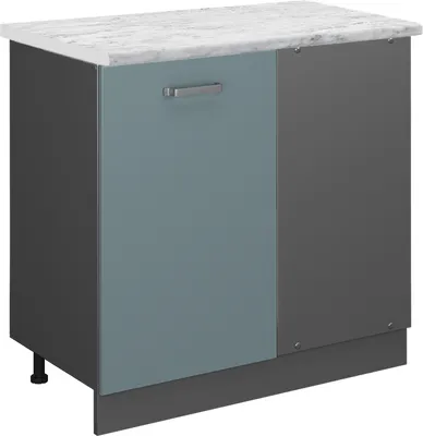 Produktbild von Eckunterschrank Vicco R-Line Blau-Grau 86 cm AP Marmor, Model 46372