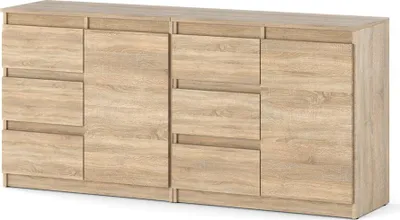 Zdjęcie produktu dla Komoda Dąb Sonoma Szafka Do Salonu 160Cm Pojemne Szuflady Duży Schowek
