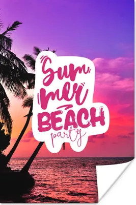 Produktbild von MuchoWow® Poster Sommer - Zitate - Rosa 120x180 cm - Kunstposter