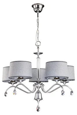 Obrázok produktu pre Luster EGIDA, chrómovo-sivý, 5xE27x20W, látka, rozmery: 80x74x74 cm, IP20, Jupiter