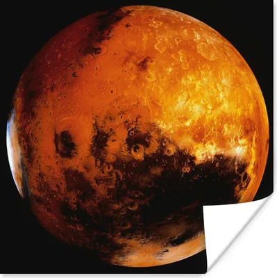 Produktbild von MuchoWow® Poster Der Planet Mars an einem dunklen Himmel 75x75 cm - Wand Dekoration