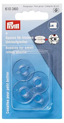 Nähmaschinenspulen, 21,2 mm, transparent, Kunststoff, 1 Stück