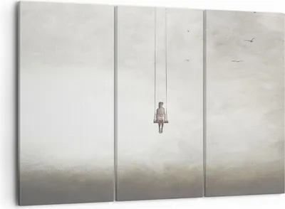 Produktbild von Bild auf Leinwand - Leinwandbild - 3 Teile - Schwingen rein Wolken - 105x70cm - Wand Bild - Wanddeko - Wandbilder - Leinwanddruck - Bilder - Wanddekoration - Leinwand bilder - Wandbild - CE105x70-4875