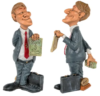 Image de Figurine en résine, représentant un homme d'affaires, multicolore, dimensions : 19,5 x 10,3 x 13,5 cm