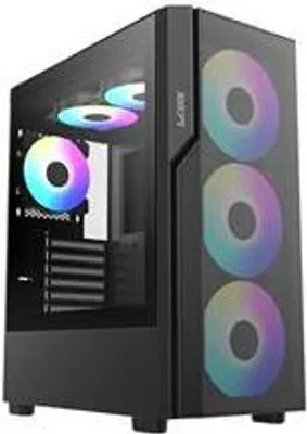 Zdjęcie produktu dla obudowa 1stCOOL GAMER 5, Mid Tower, AU, USB 3.0, USB-C, 2x 140 ARGB Fan, 1x 120 ARGB Fan, bez zasilacza, czarna