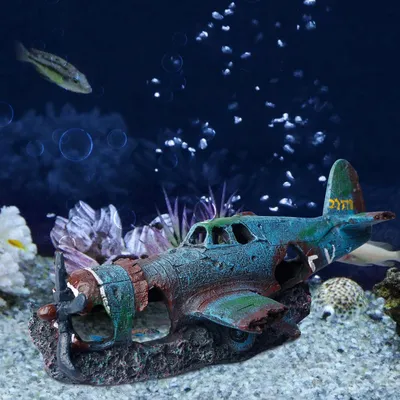 Immagine prodotto di Decorazione per acquario a forma di nave pirata, in resina, piccola, adatta per acquari