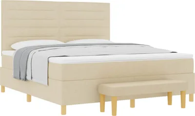 Immagine prodotto di Letto boxspring vidaXL con testiera color crema 200 x 180 cm in tessuto