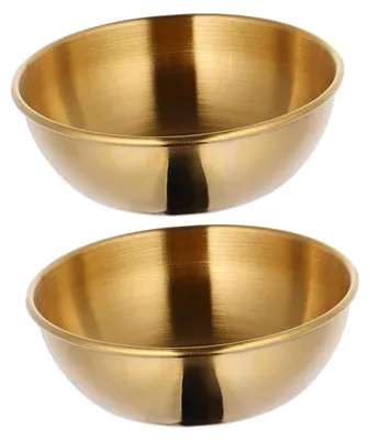 2er-Set runde Dipschalen aus Edelstahl, gold, 200 ml