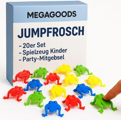 Produktbild von 20er Set Springfrösche Spielzeug Kinder Party Mitgebsel Stressspiel DE.