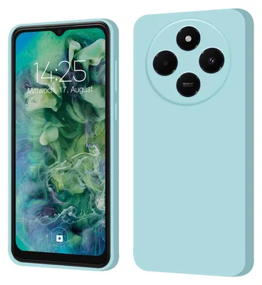 Produktbild von Hülle für Xiaomi Redmi 14C Case Cover Bumper Smartphone Softgrip Schutzhülle Farbe: Hellblau
