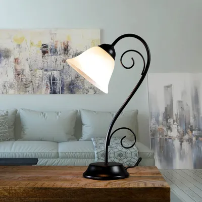 Produktbild von Tischlampe Landhaus "Athen" Metall antiker Stil E14 34cm hohe Tischleuchte Schlafzimmer