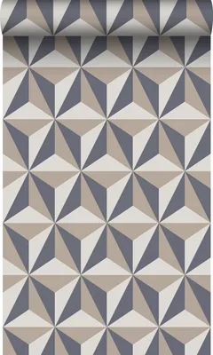Zdjęcie produktu dla Origin Wallcoverings Tapeta graficzny motyw 3D vintage blueItaupe 53 cm x 10.05 m
