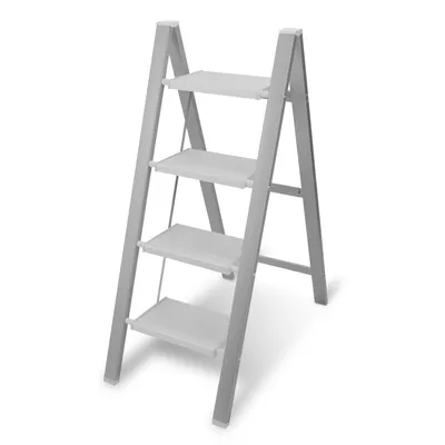 Zdjęcie produktu dla Drabina składana 4 stopnie srebrna drabina składana stopień aluminium